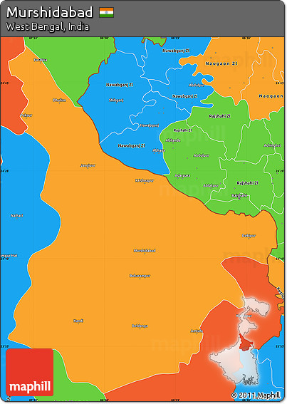 Political Simple Map of Murshidabad