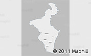 Gray 3D Map of Nadia (Krishnanagar), single color outside