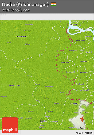 Physical 3D Map of Nadia (Krishnanagar)