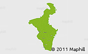 Physical 3D Map of Nadia (Krishnanagar), single color outside