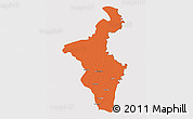 Political 3D Map of Nadia (Krishnanagar), cropped outside
