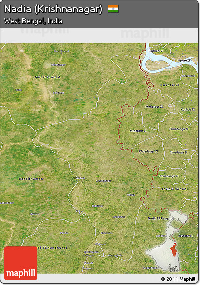 Satellite 3D Map of Nadia (Krishnanagar)