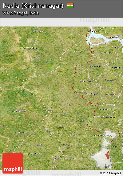 Satellite 3D Map of Nadia (Krishnanagar)
