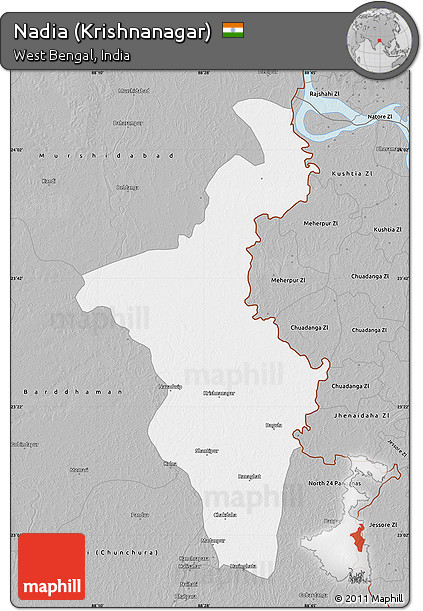 Gray Map of Nadia (Krishnanagar)