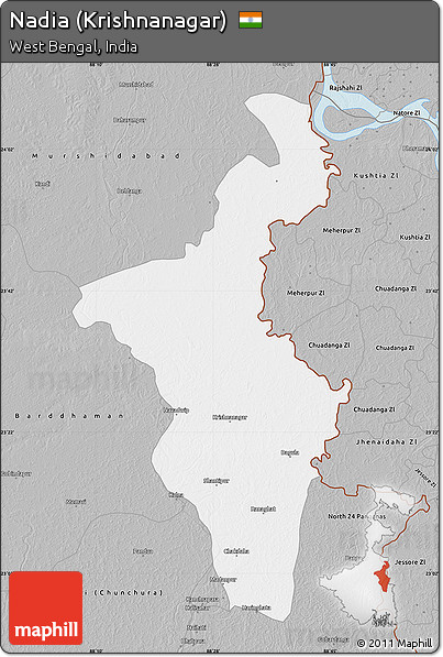 Gray Map of Nadia (Krishnanagar)