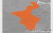 Political Panoramic Map of Nadia (Krishnanagar), desaturated