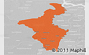 Political Panoramic Map of Nadia (Krishnanagar), lighten, desaturated
