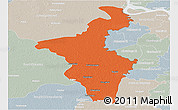 Political Panoramic Map of Nadia (Krishnanagar), lighten, semi-desaturated