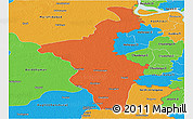 Political Panoramic Map of Nadia (Krishnanagar)