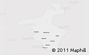 Silver Style Panoramic Map of Nadia (Krishnanagar), single color outside