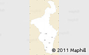 Classic Style Simple Map of Nadia (Krishnanagar), single color outside