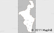 Gray Simple Map of Nadia (Krishnanagar), cropped outside