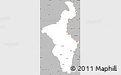 Gray Simple Map of Nadia (Krishnanagar)
