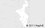 Silver Style Simple Map of Nadia (Krishnanagar)