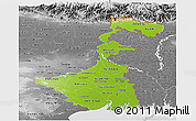 Physical Panoramic Map of West Bengal, desaturated