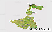 Satellite Panoramic Map of West Bengal, cropped outside