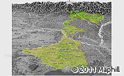 Satellite Panoramic Map of West Bengal, desaturated
