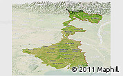 Satellite Panoramic Map of West Bengal, lighten