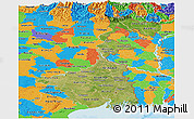 Satellite Panoramic Map of West Bengal, political outside