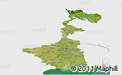 Satellite Panoramic Map of West Bengal, single color outside