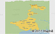 Savanna Style Panoramic Map of West Bengal, single color outside