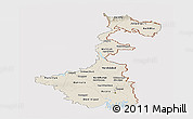 Shaded Relief Panoramic Map of West Bengal, cropped outside