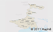 Shaded Relief Panoramic Map of West Bengal, single color outside