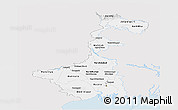 Silver Style Panoramic Map of West Bengal, single color outside