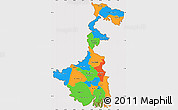 Political Simple Map of West Bengal, cropped outside