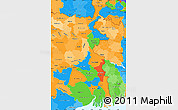Political Simple Map of West Bengal, political shades outside