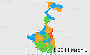 Political Simple Map of West Bengal, single color outside