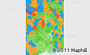 Political Shades Simple Map of West Bengal, political outside