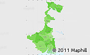 Political Shades Simple Map of West Bengal, single color outside