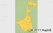 Savanna Style Simple Map of West Bengal, cropped outside