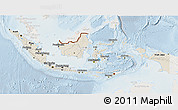 Shaded Relief 3D Map of Indonesia, lighten