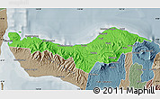 Political Map of Kab. Buleleng, semi-desaturated