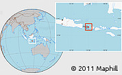 Gray Location Map of Kab. Karang Asem, highlighted country, highlighted parent region