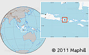Gray Location Map of Kab. Karang Asem, highlighted country