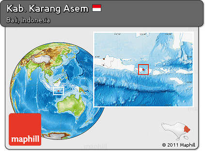 Physical Location Map of Kab. Karang Asem, highlighted country