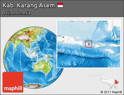 Physical Location Map of Kab. Karang Asem, highlighted country