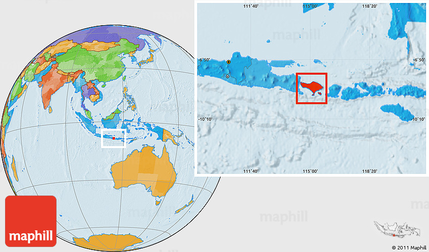 Bali On The Map Of The World Political Location Map Of Bali