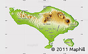 Physical Map of Bali, cropped outside