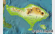 Physical Map of Bali, satellite outside