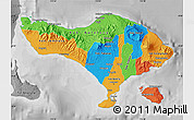 Political Map of Bali, desaturated