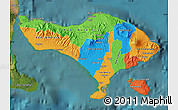 Political Map of Bali, satellite outside