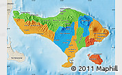 Political Map of Bali, shaded relief outside