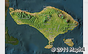 Satellite Map of Bali, darken