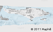 Gray Panoramic Map of Bali