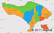 Political Simple Map of Bali, cropped outside