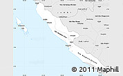 Silver Style Simple Map of Bengkulu